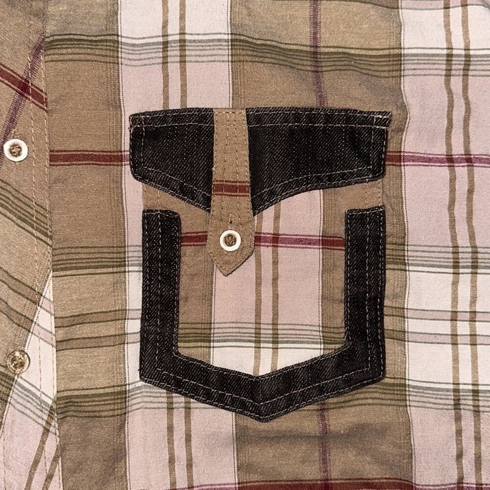 Red Ape Men’s Multicolor Plaid Short Sleeve Button Front Shirt Size 3X - Picture 3 of 5